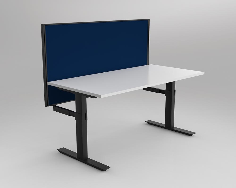 Agile Fixed Height Workstation - rectangle leg - with Studio 50 Screen